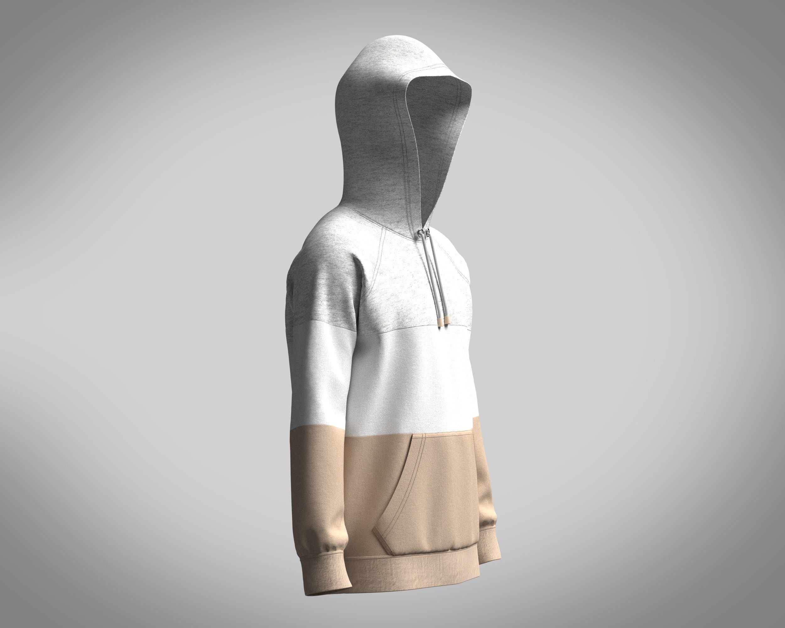 Hoodie-Melange hoodie 3D model_2