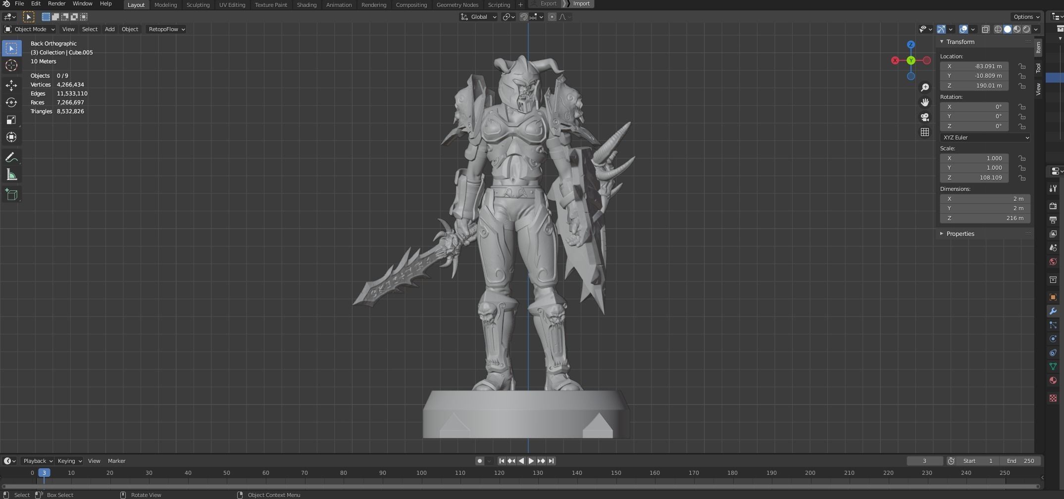 World of Warcraft  Dreadnaught Female Warrior 3D print model_7