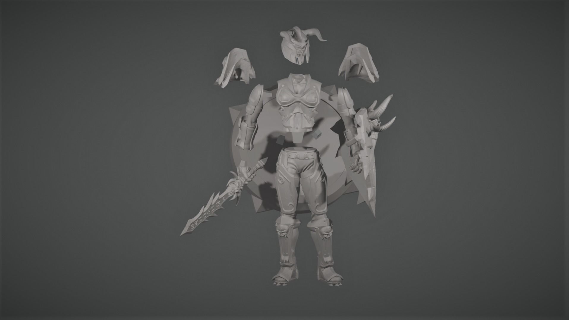 World of Warcraft  Dreadnaught Female Warrior 3D print model_6