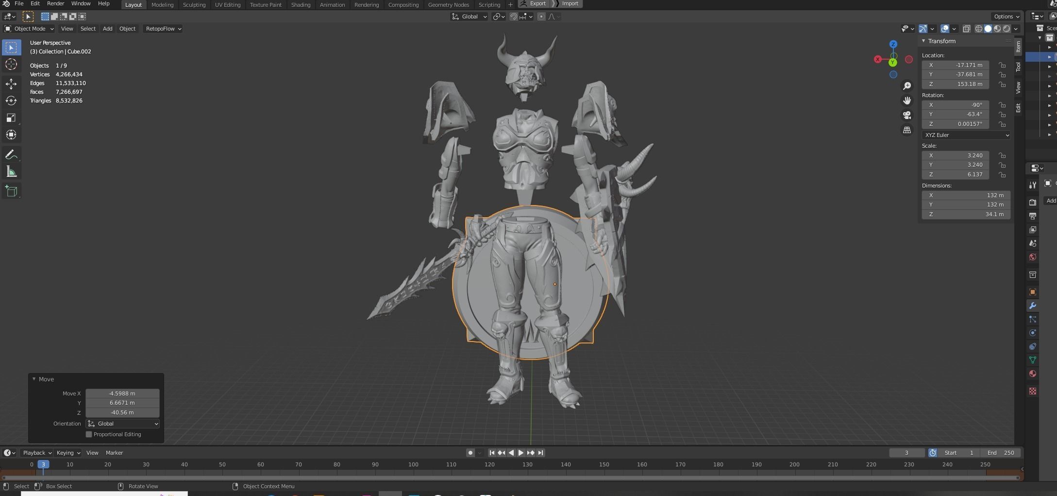 World of Warcraft  Dreadnaught Female Warrior 3D print model_8