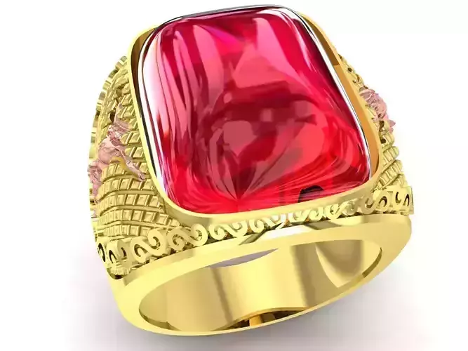 18k Gold Christian Jesus  Ring 3317