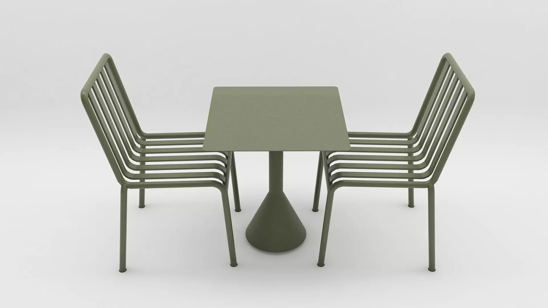 3D Olive Palissade Cone rectangle Table Set Coffee Table model 3D model_0