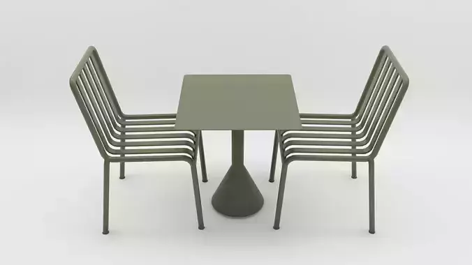 3D Olive Palissade Cone rectangle Table Set Coffee Table model