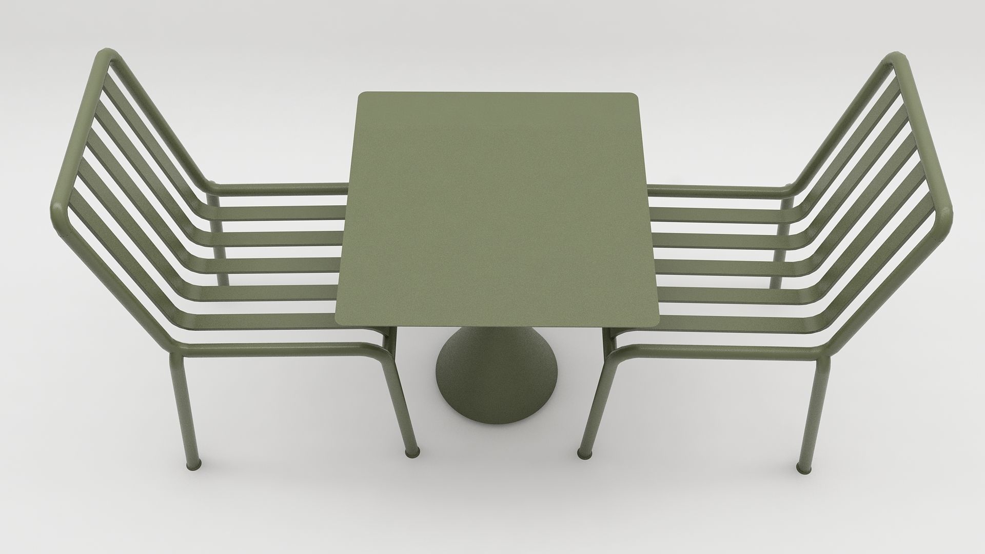 3D Olive Palissade Cone rectangle Table Set Coffee Table model 3D model_4