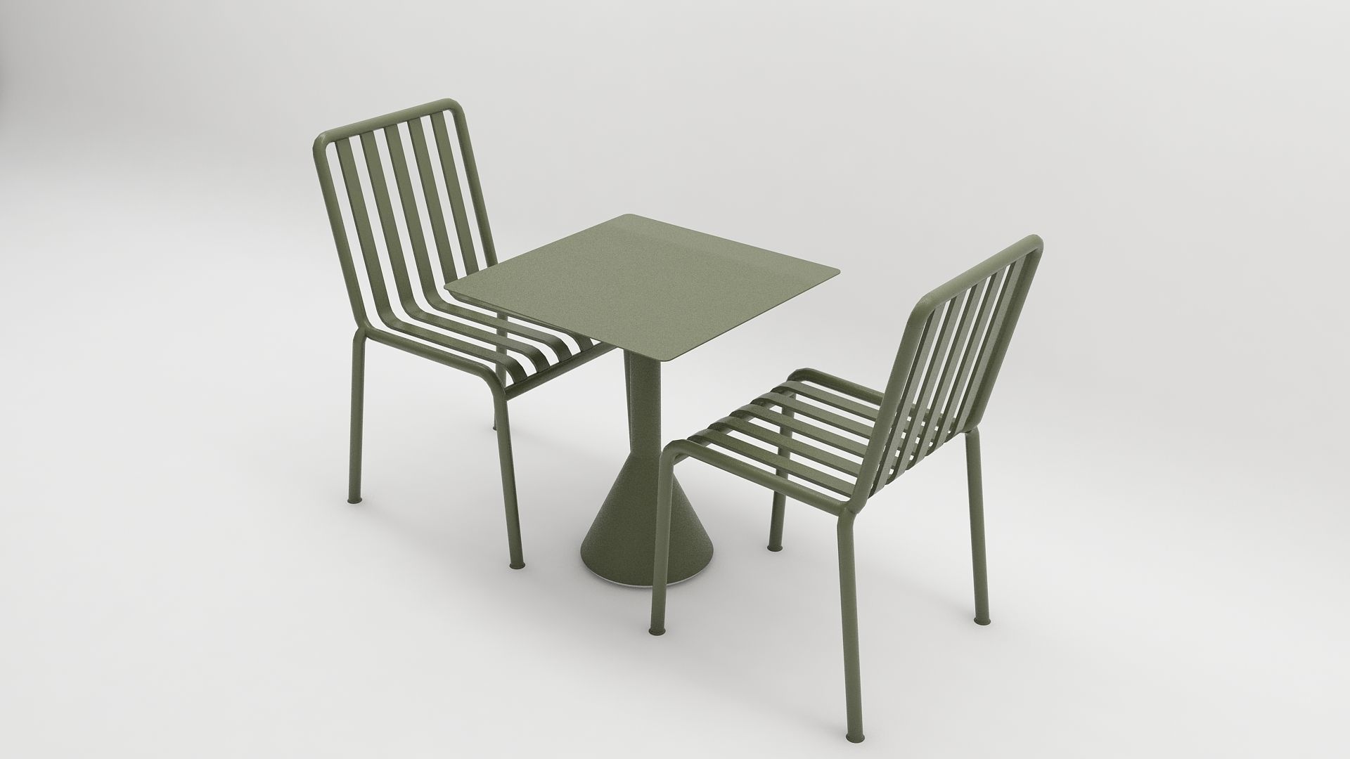 3D Olive Palissade Cone rectangle Table Set Coffee Table model 3D model_1