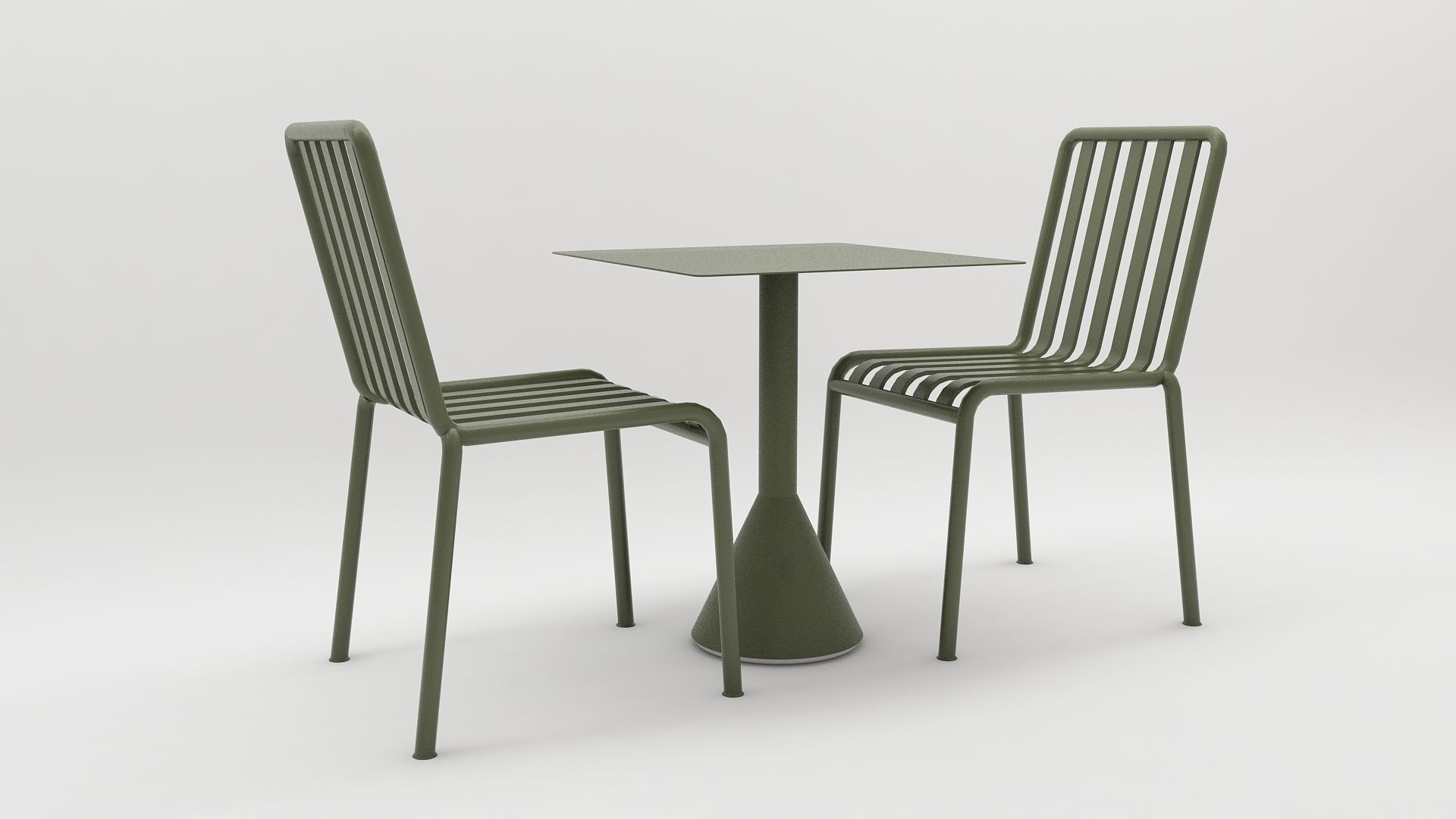 3D Olive Palissade Cone rectangle Table Set Coffee Table model 3D model_2