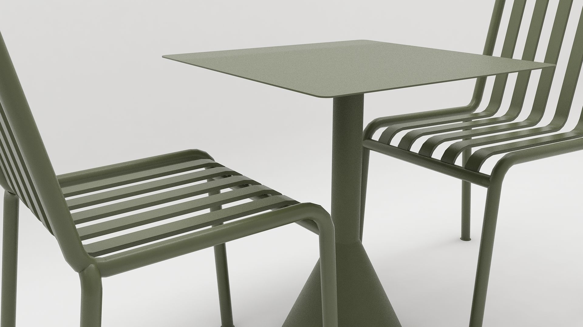 3D Olive Palissade Cone rectangle Table Set Coffee Table model 3D model_3