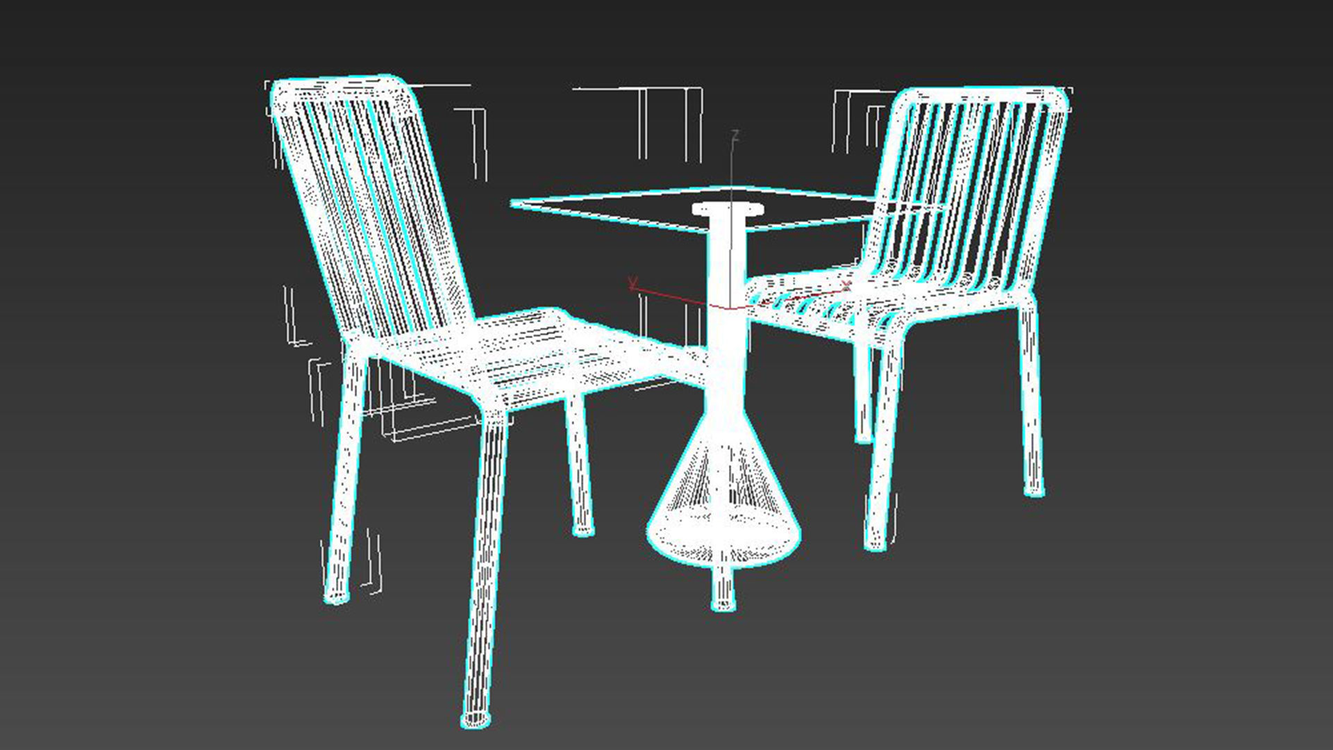 3D Olive Palissade Cone rectangle Table Set Coffee Table model 3D model_5