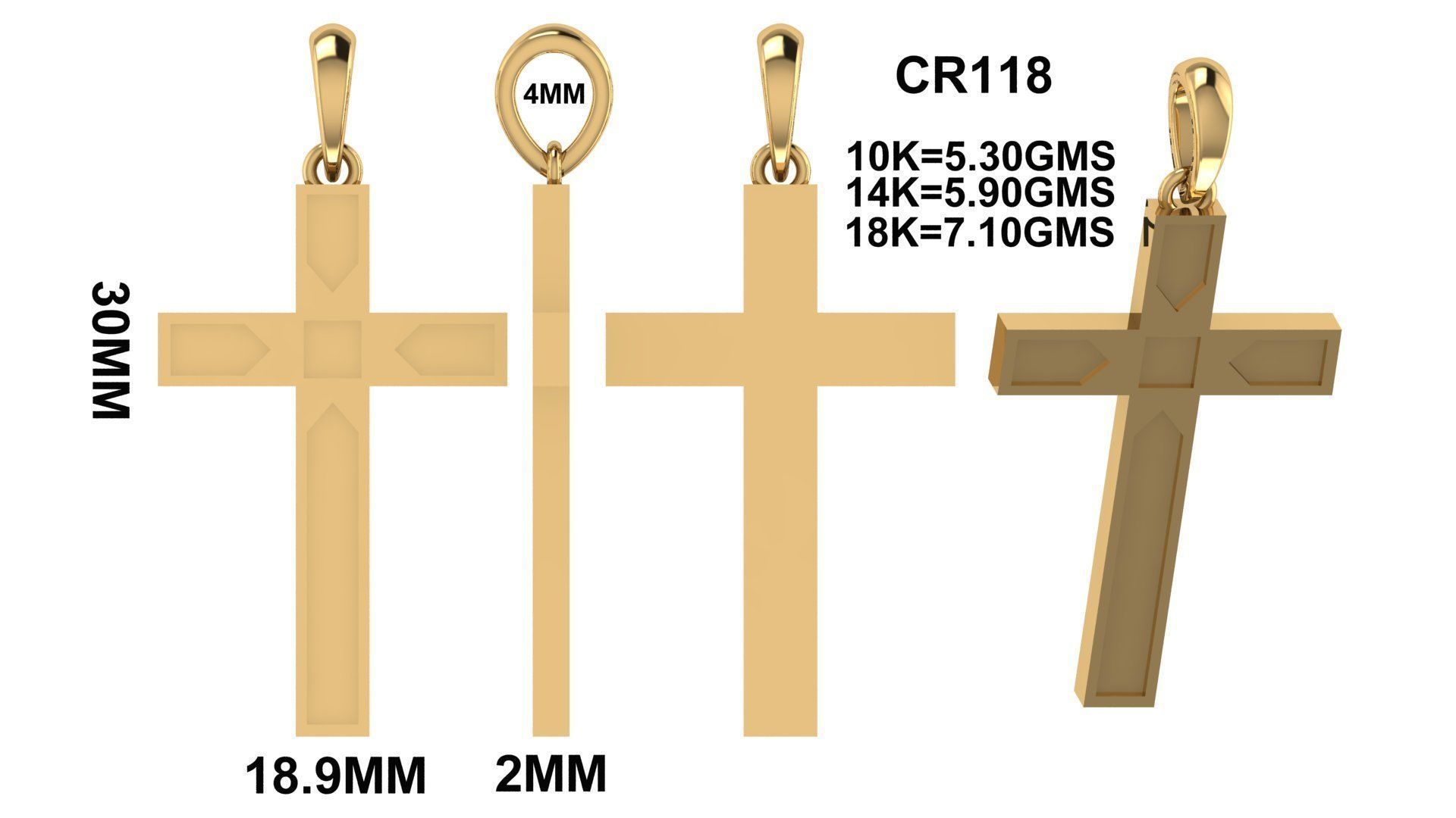 CROSS PENDANT CR118 3D print model_6