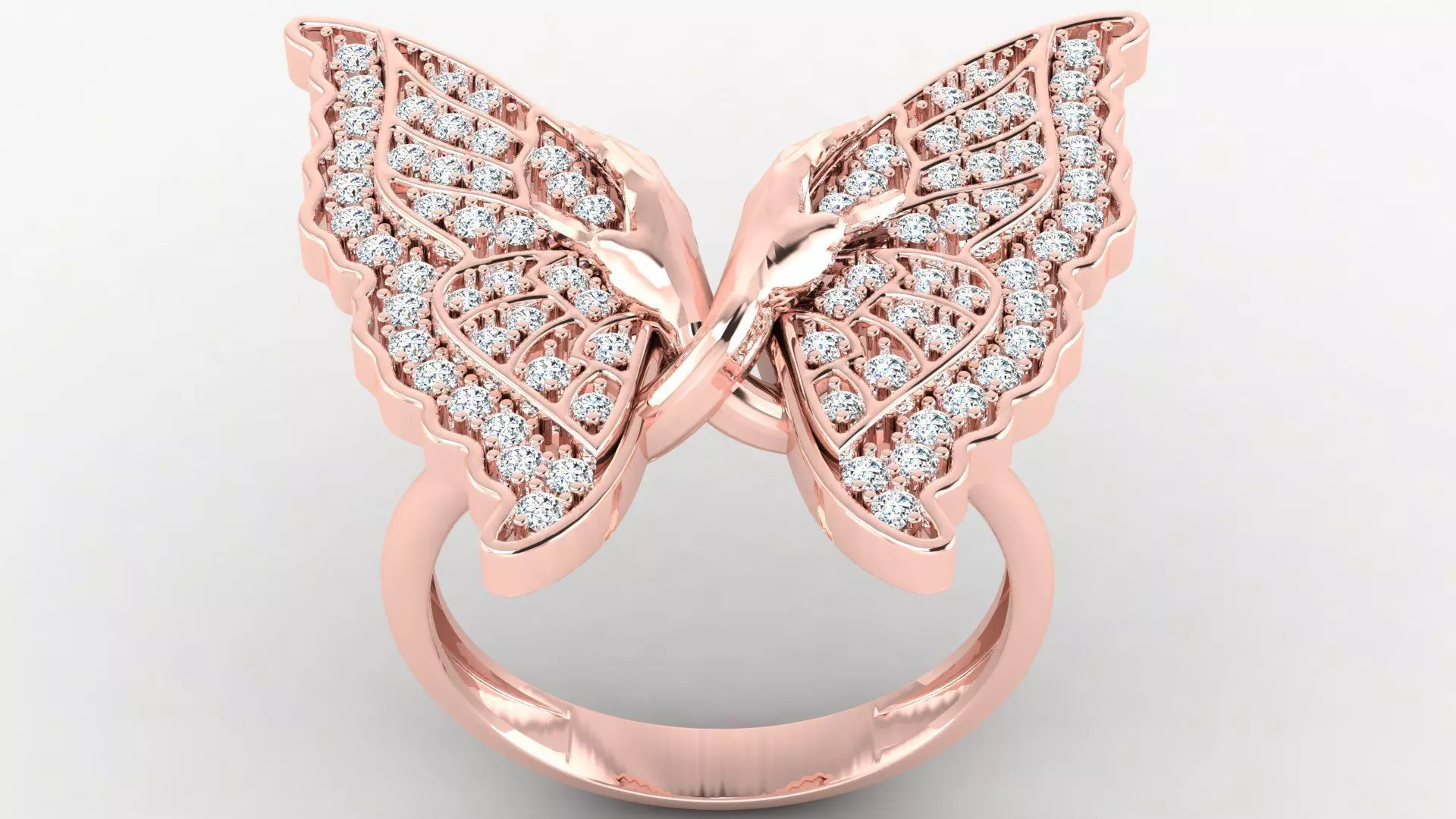 Diamond Butterfly Ring 3D print model