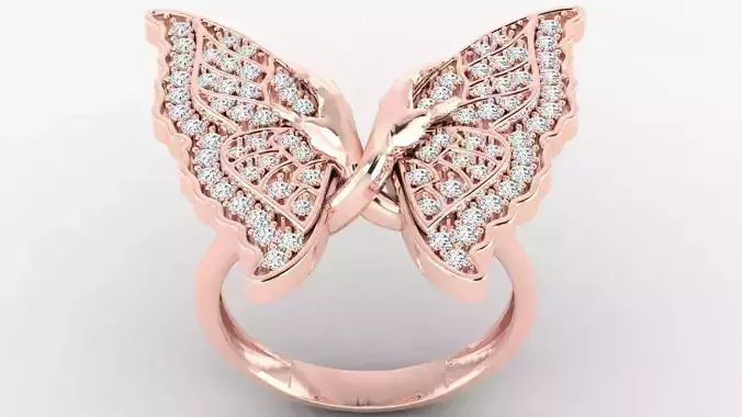 Diamond Butterfly Ring