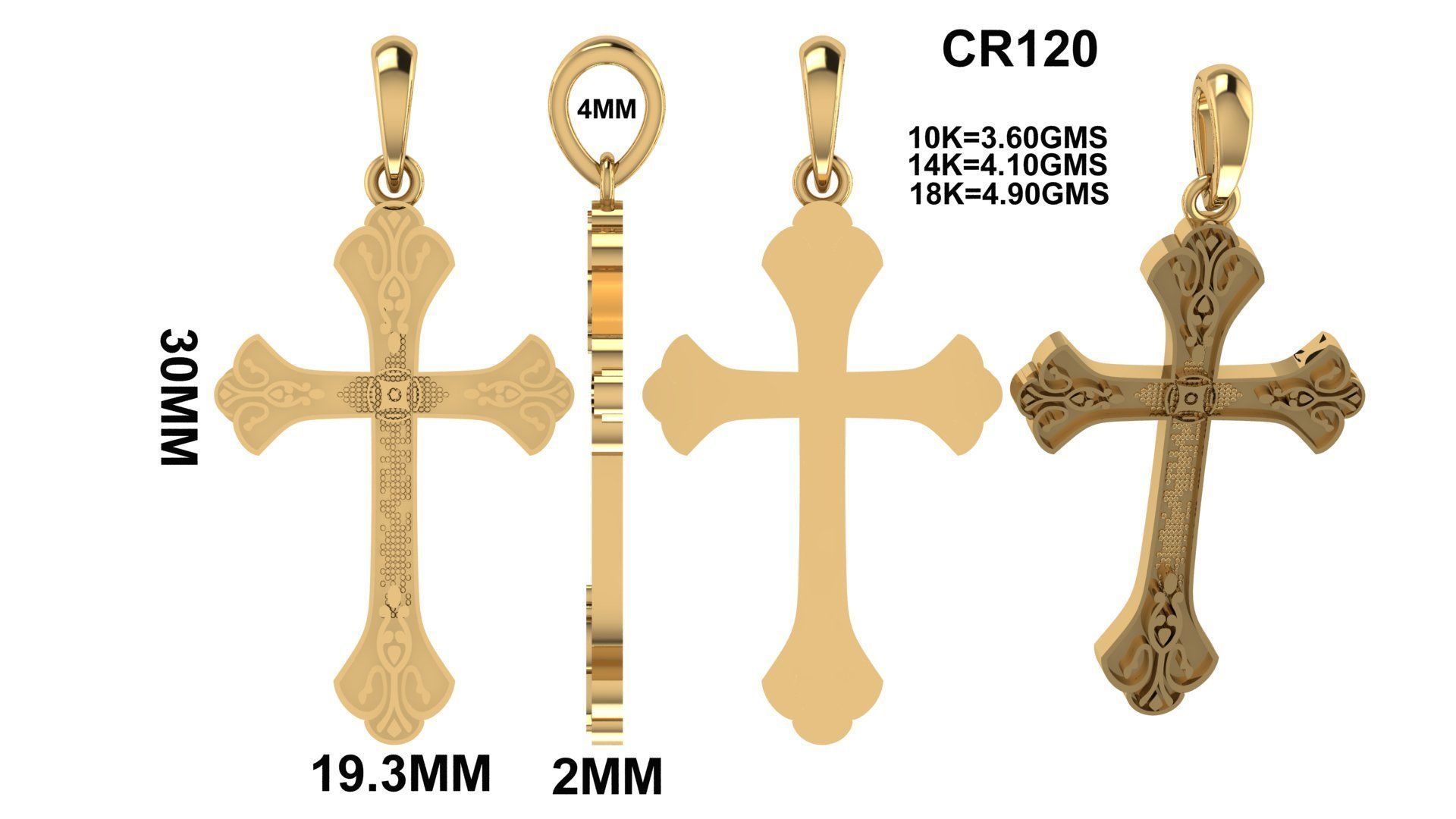 CROSS PENDANT CR120 3D print model_6