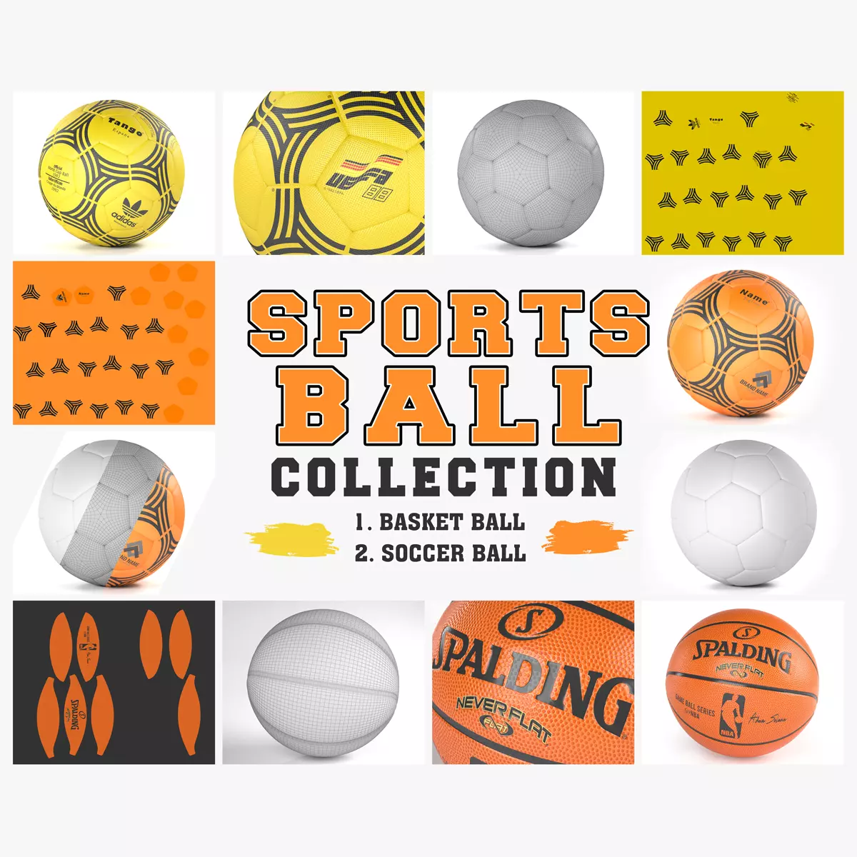 Triple Play Basketball and Soccer Ball 3D Model Collection _0
