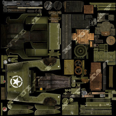 Low poly Willy Army Jeep 1942 Low-poly 3D model_11