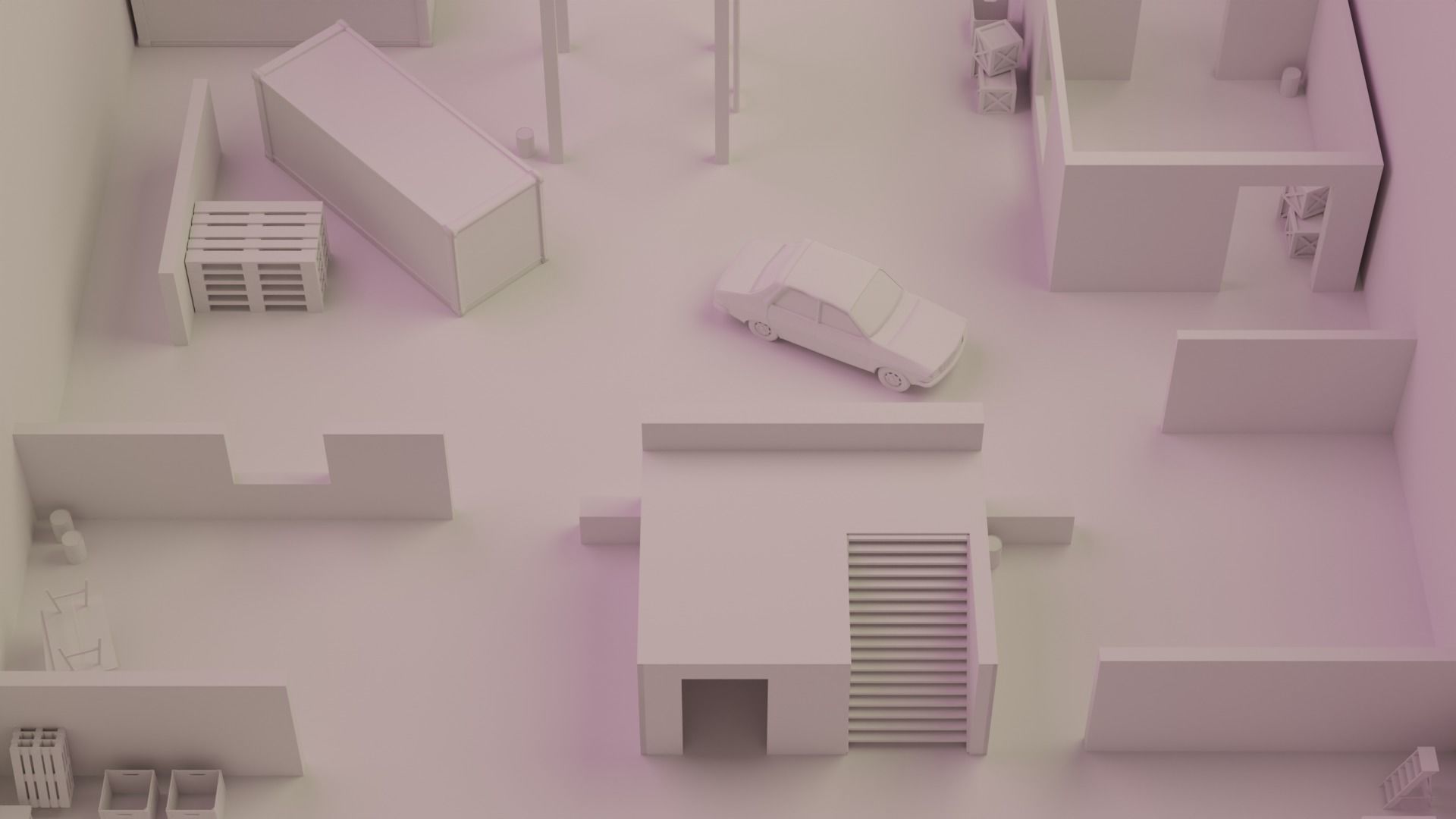 Call of Duty Killhouse Map Free low-poly 3D model_4