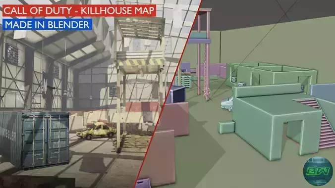 Call of Duty Killhouse Map Free low-poly 3D model