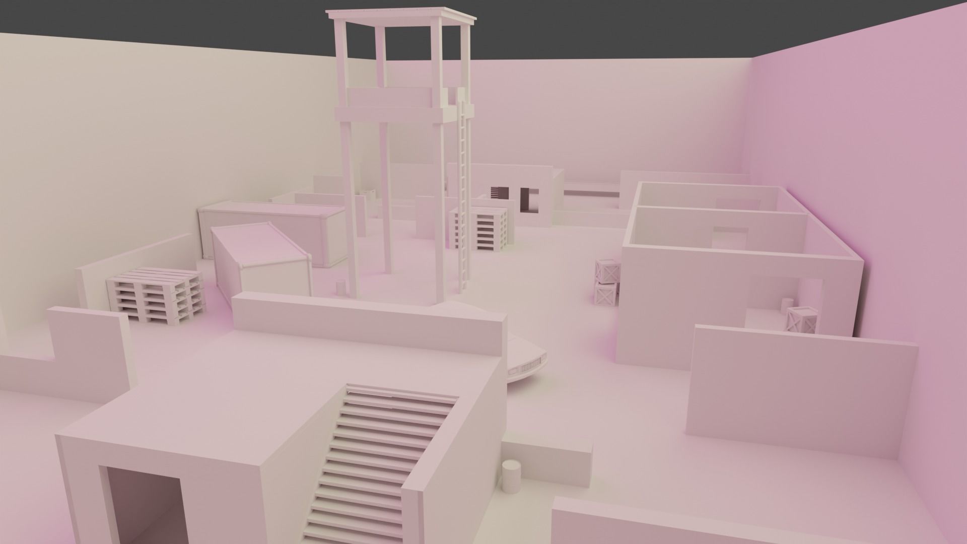 Call of Duty Killhouse Map Free low-poly 3D model_5