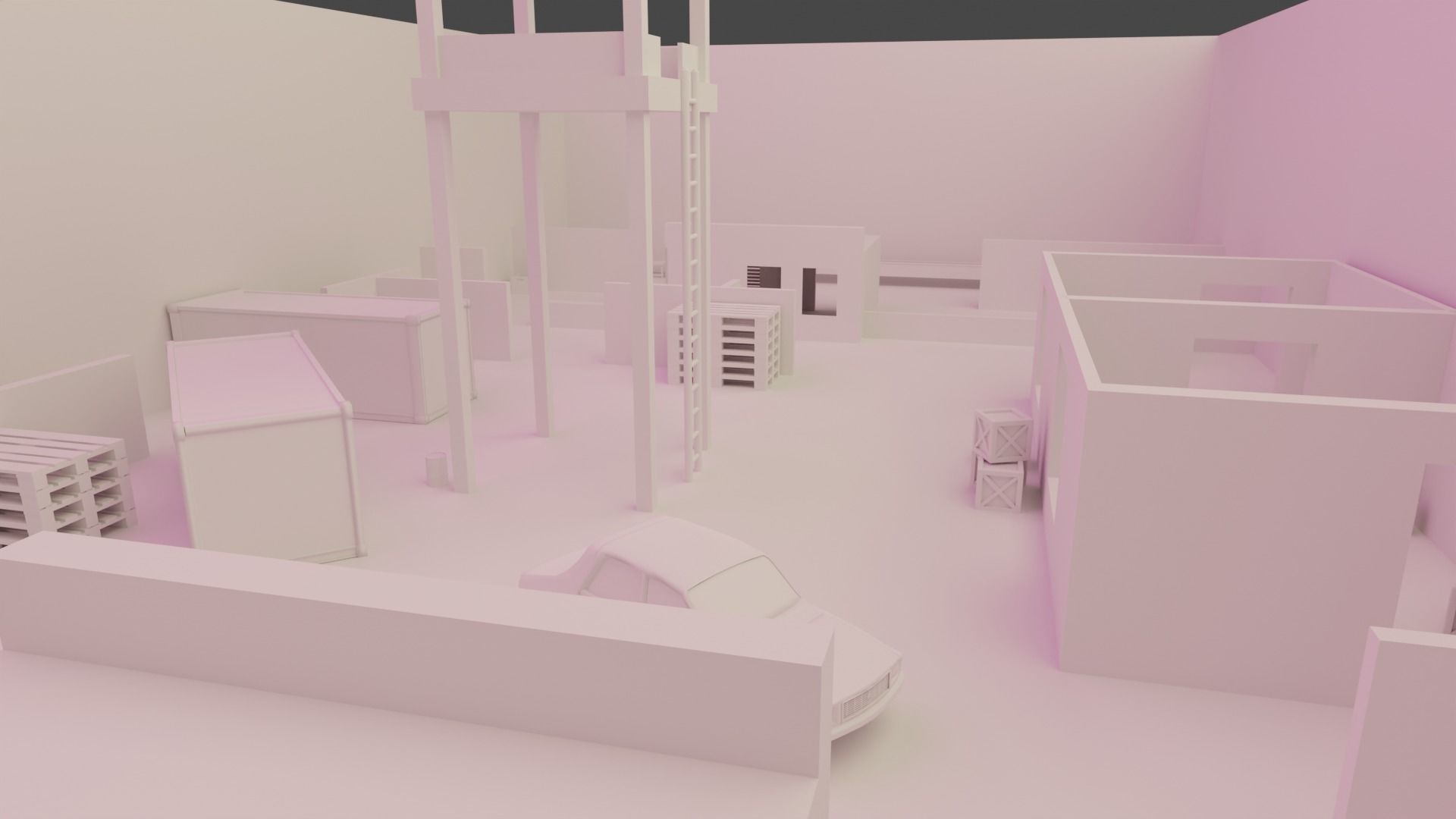 Call of Duty Killhouse Map Free low-poly 3D model_3