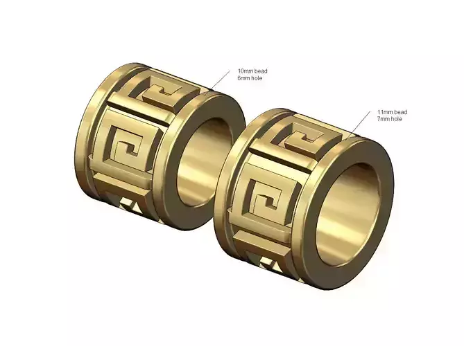 Greek key bracelet tube bead and charm