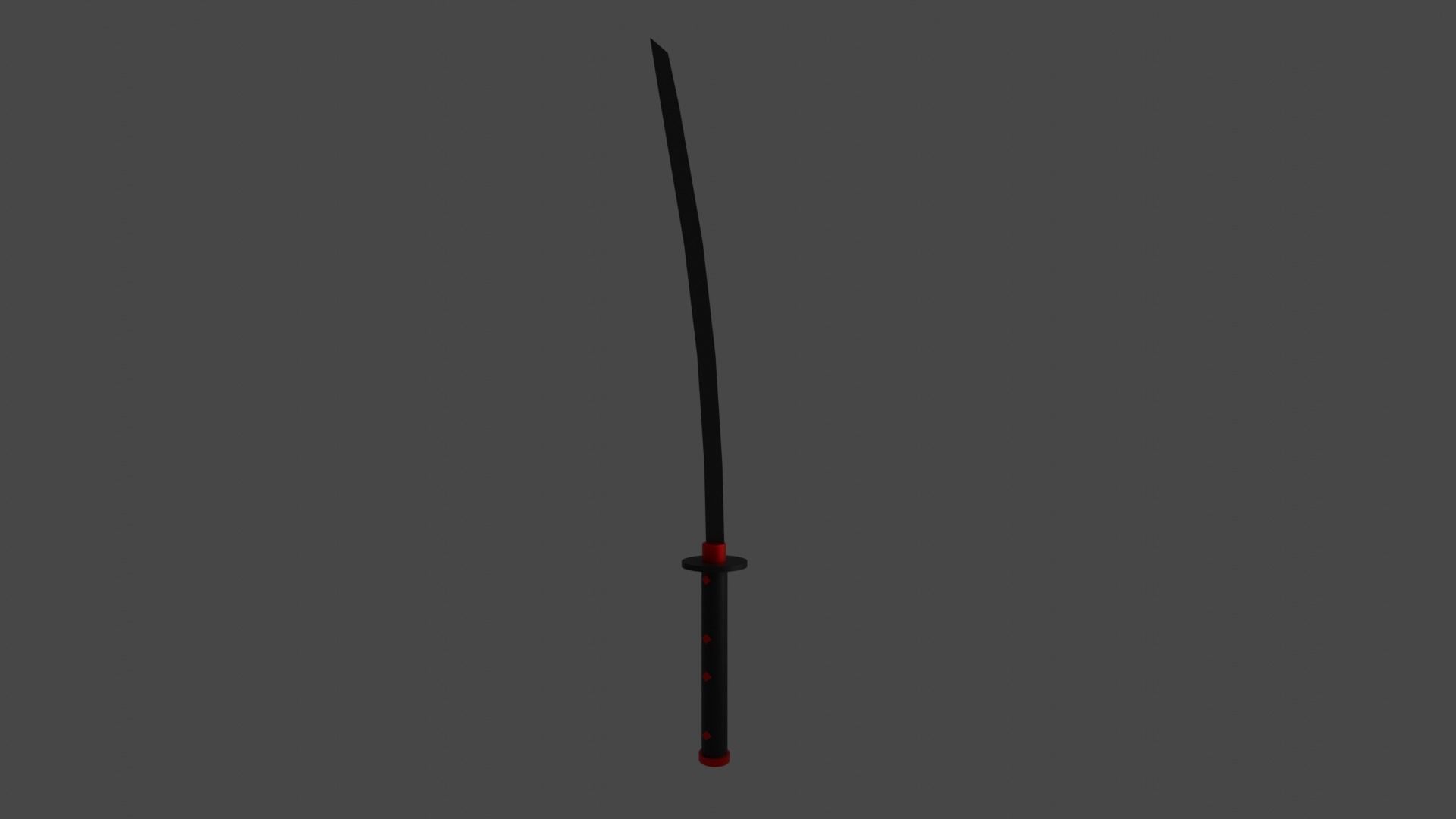 red katana 3D model_9