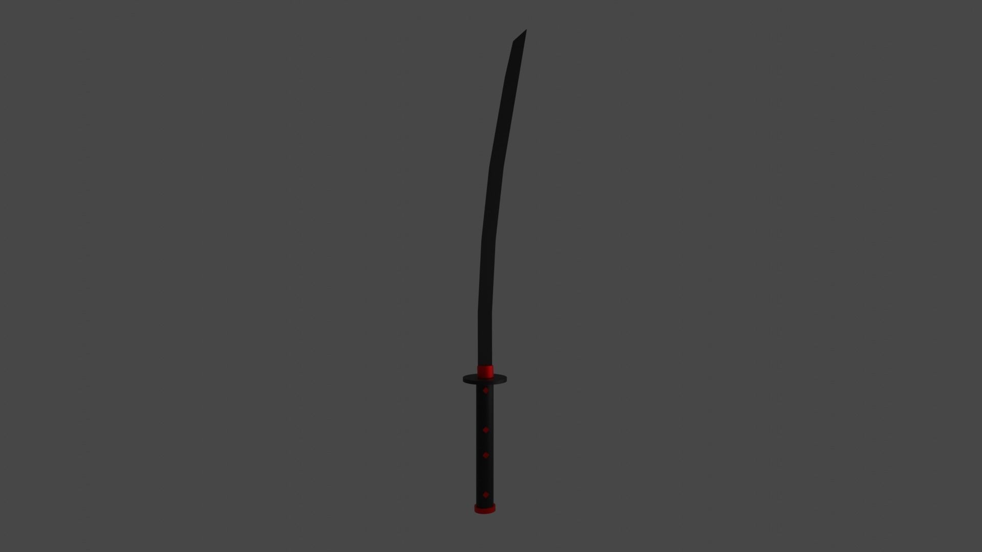 red katana 3D model_36