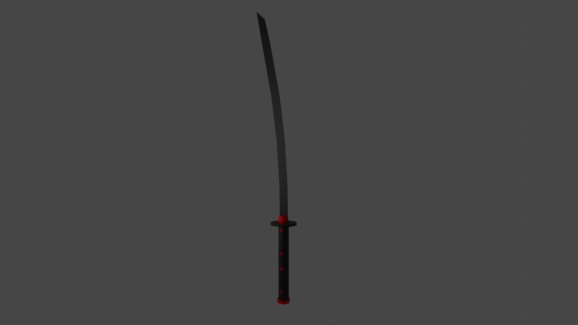 red katana 3D model_1