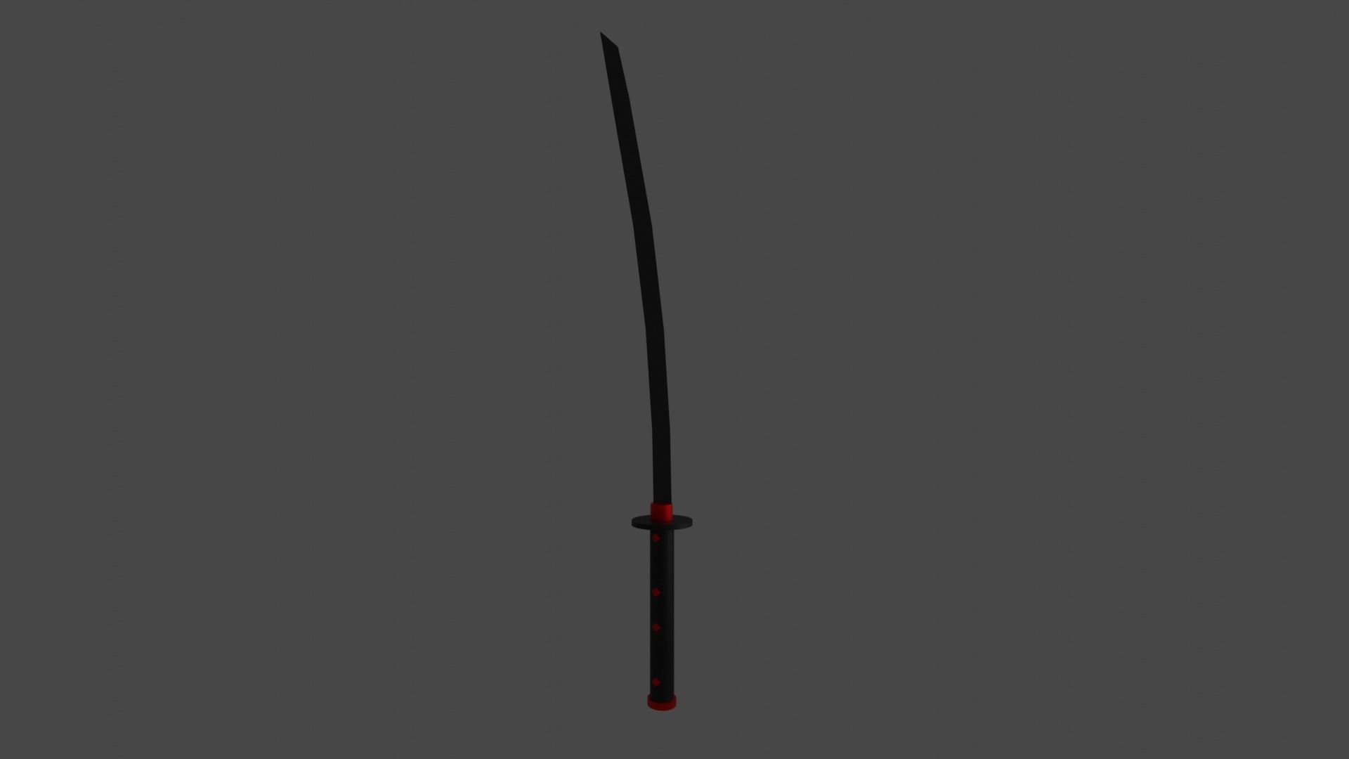 red katana 3D model_8
