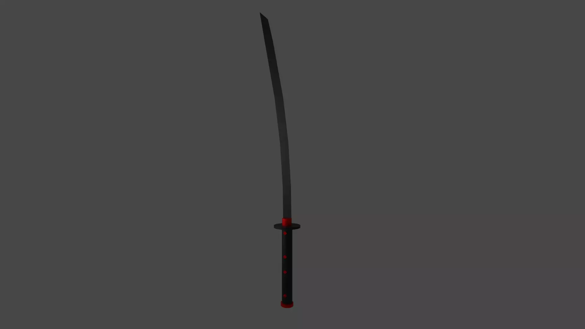 red katana 3D model_0
