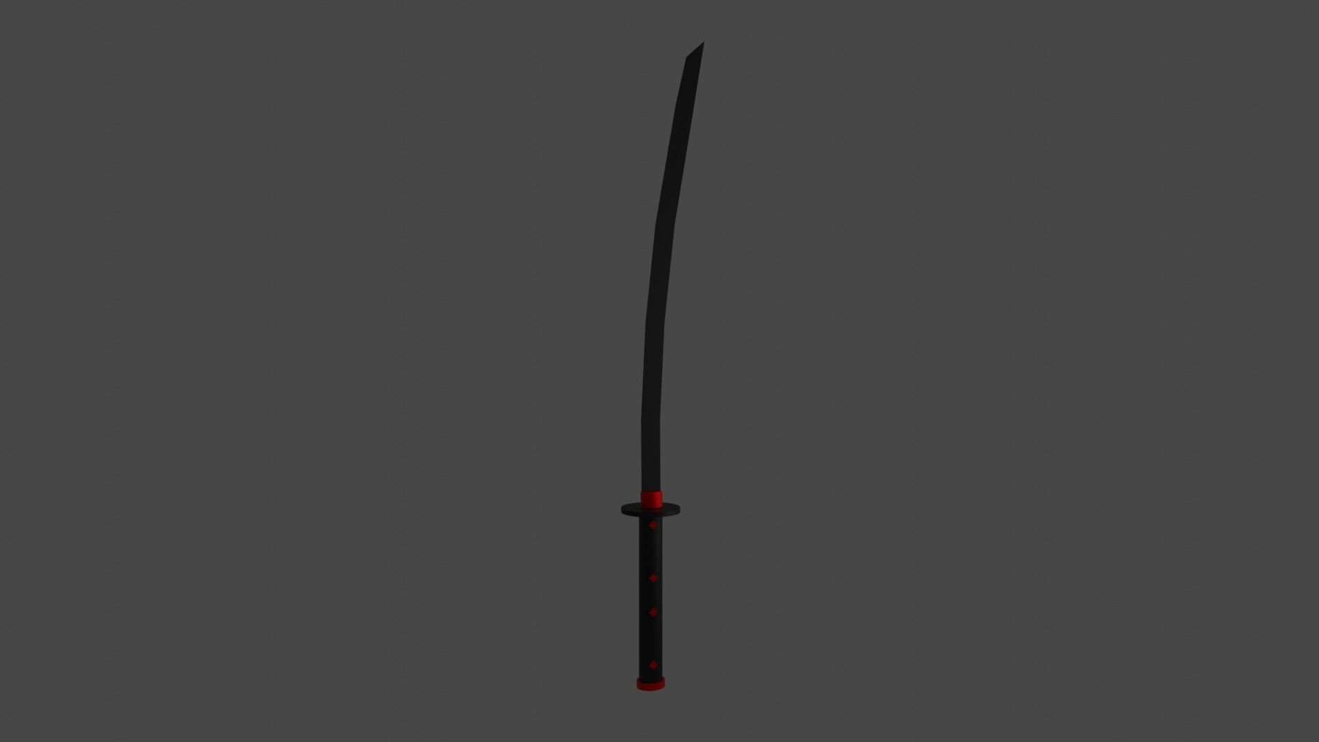 red katana 3D model_35