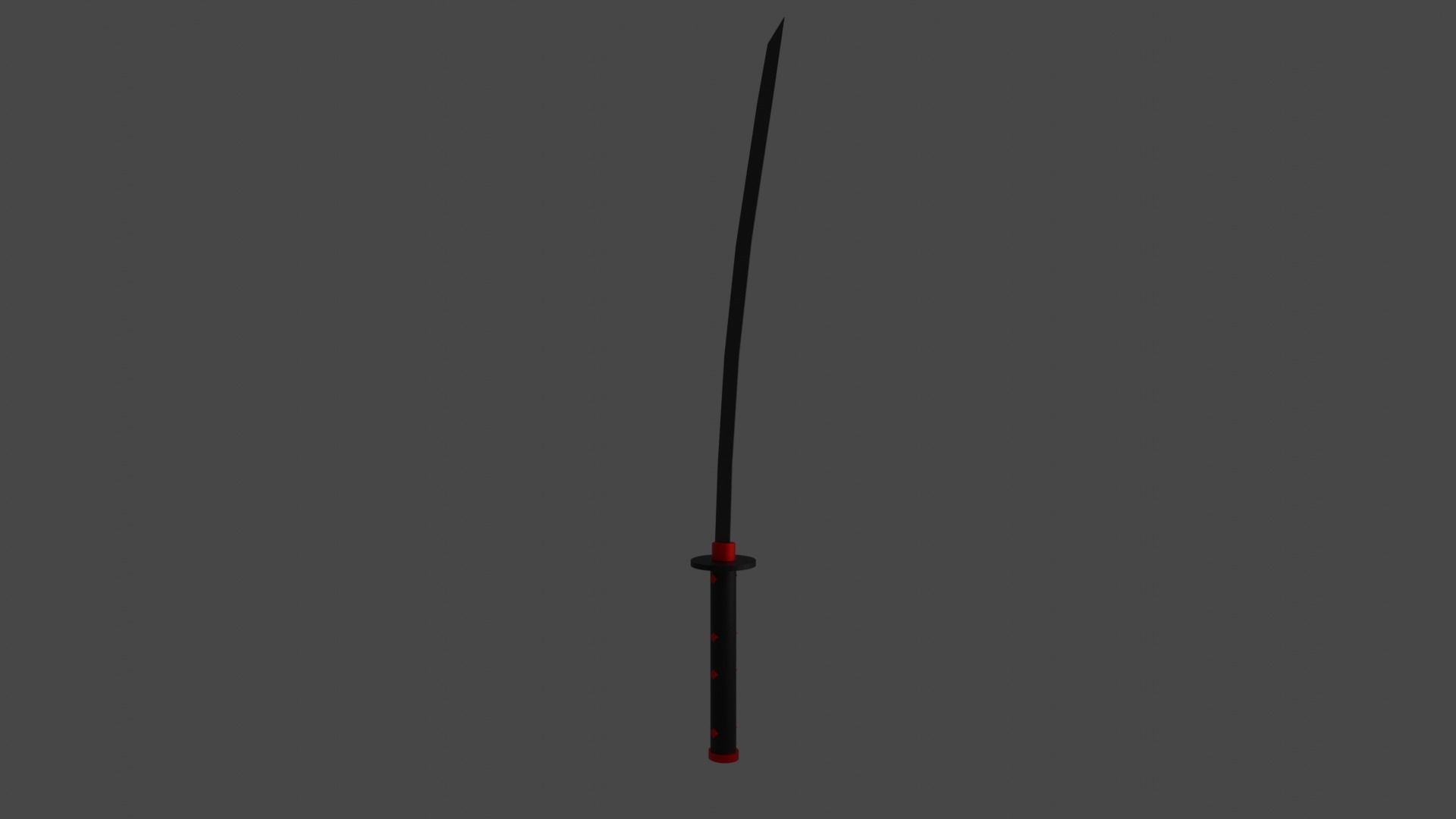 red katana 3D model_43