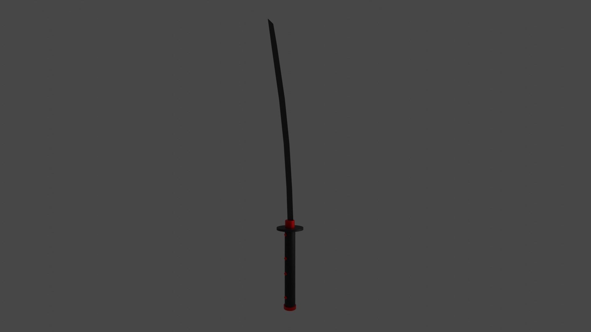 red katana 3D model_11
