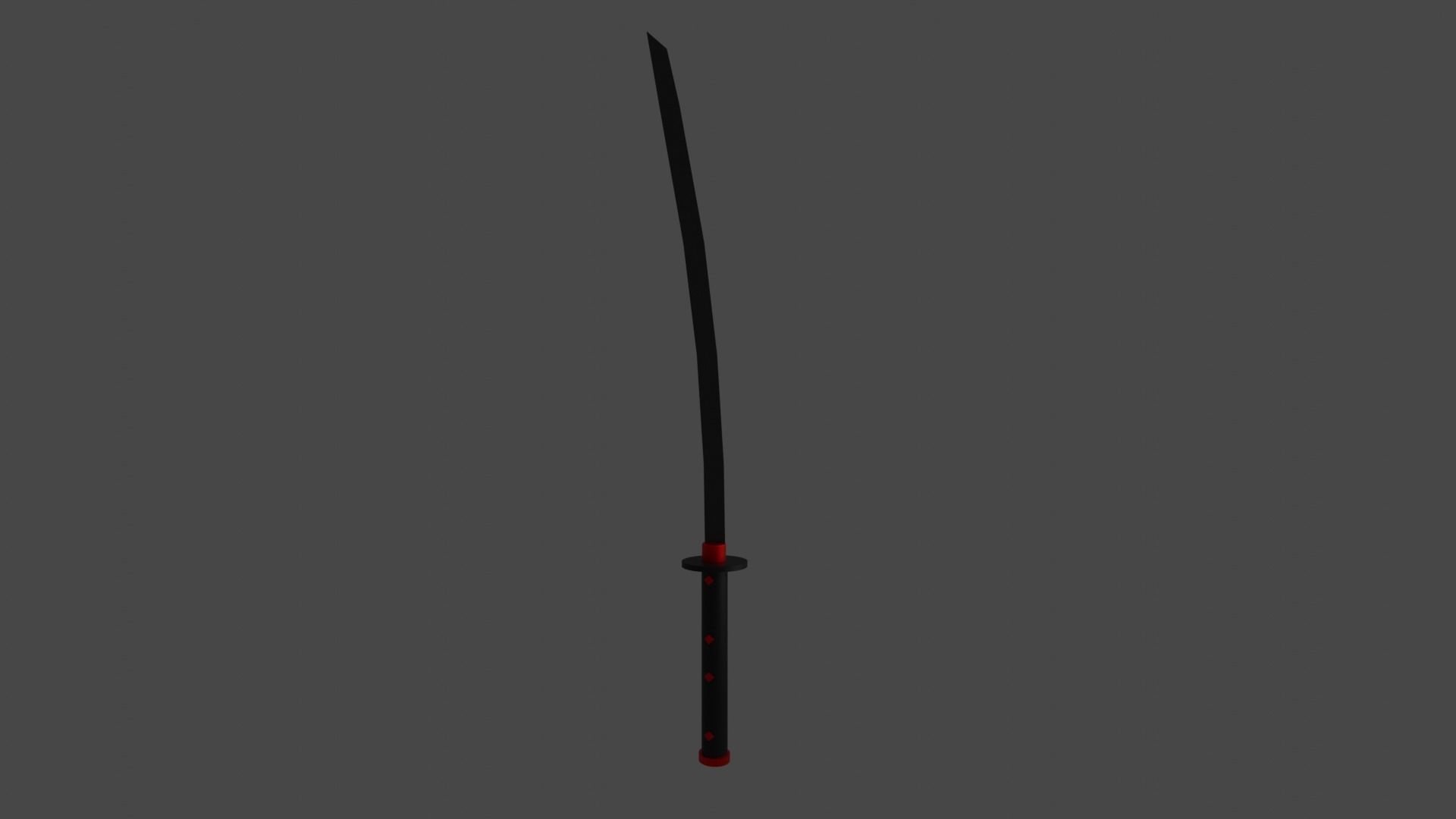 red katana 3D model_7
