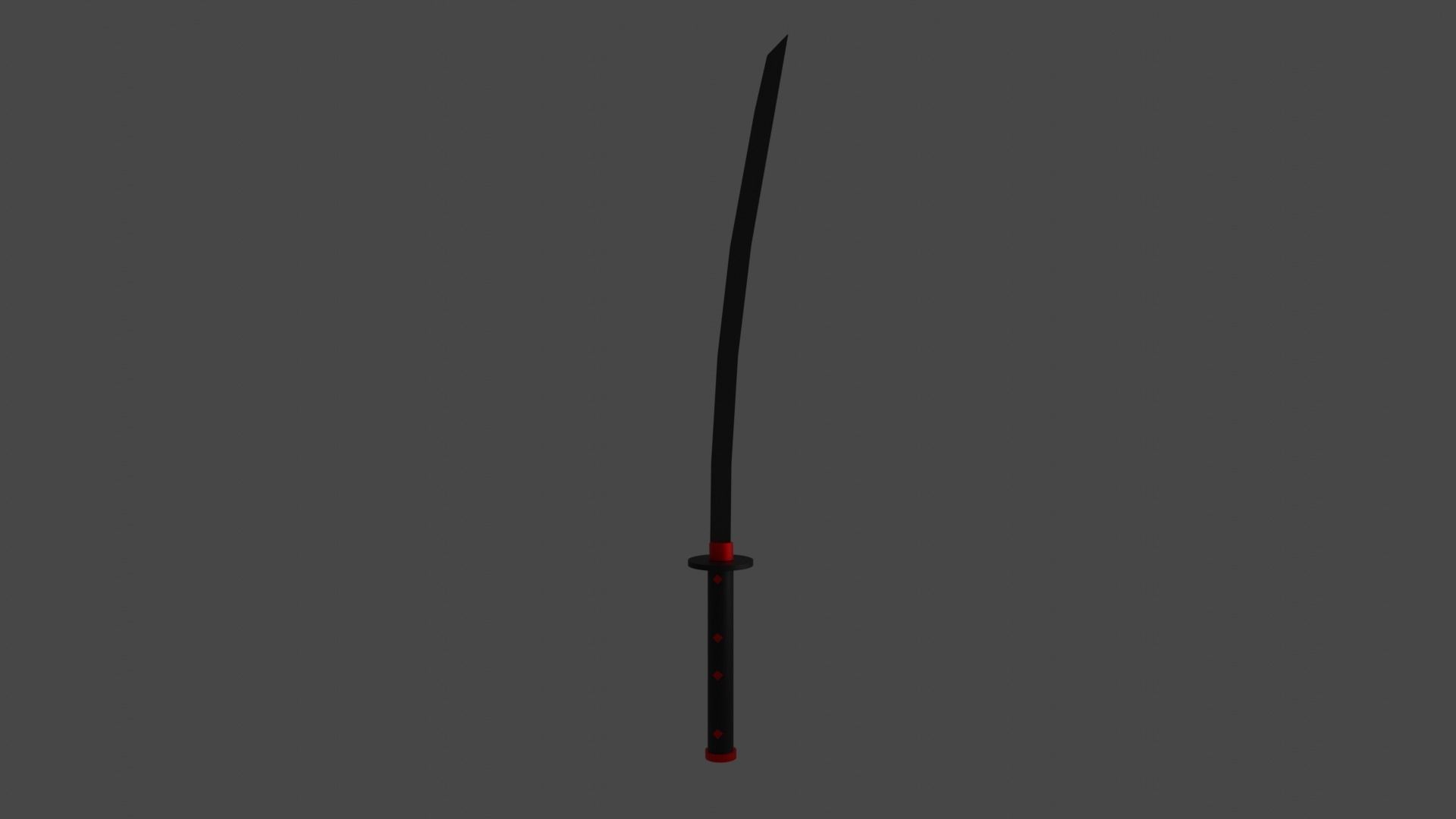 red katana 3D model_38