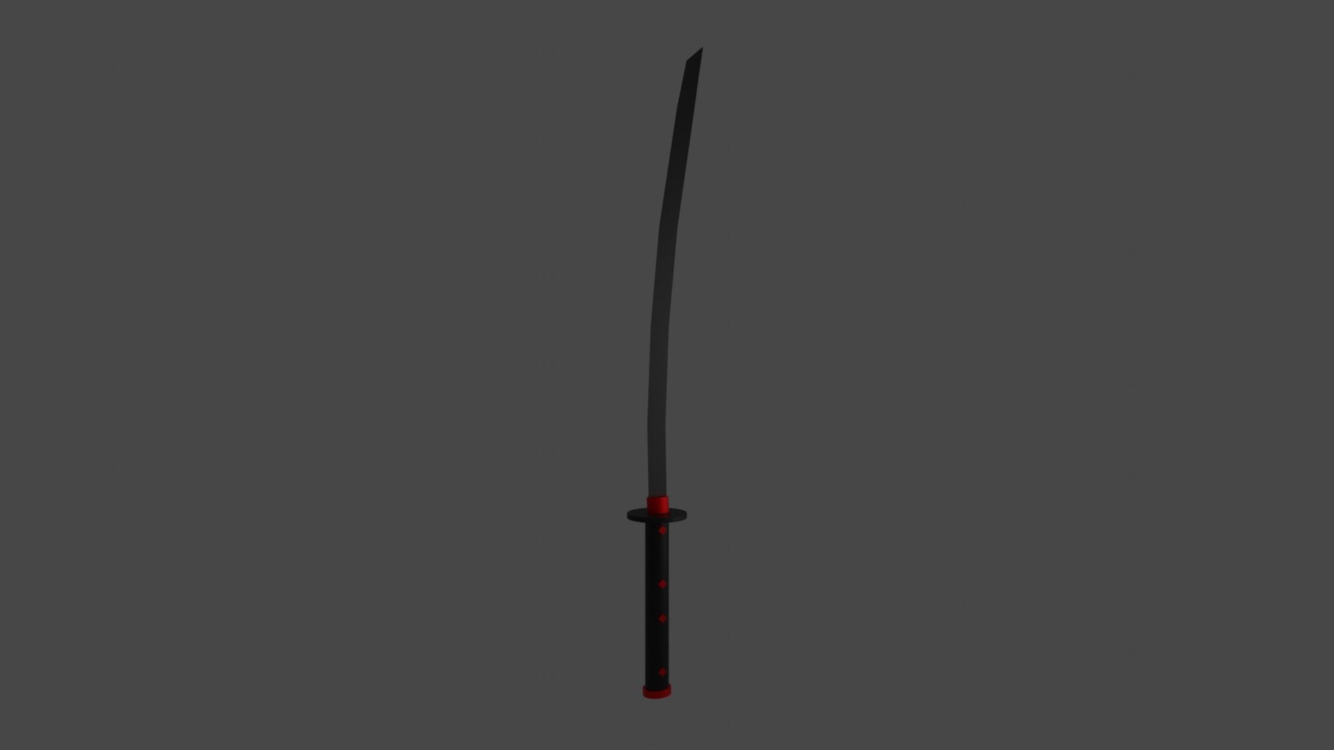 red katana 3D model_29