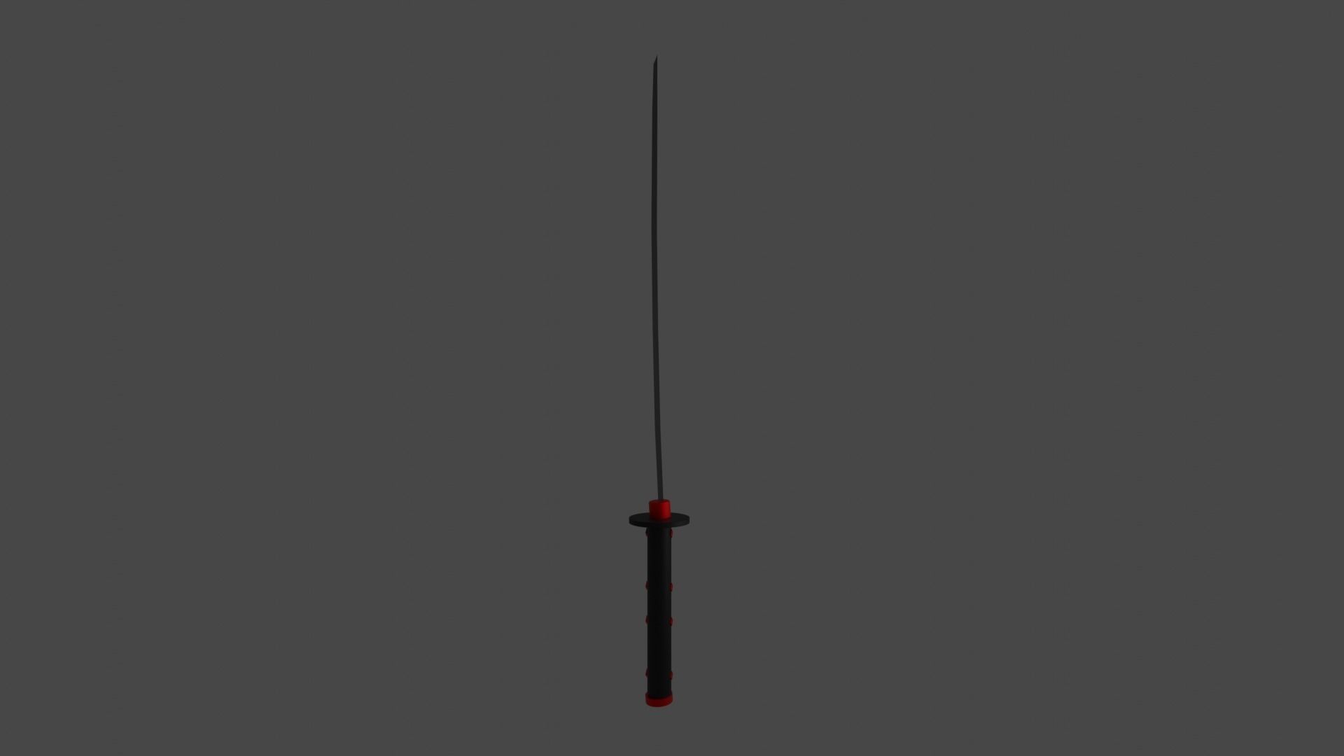 red katana 3D model_25