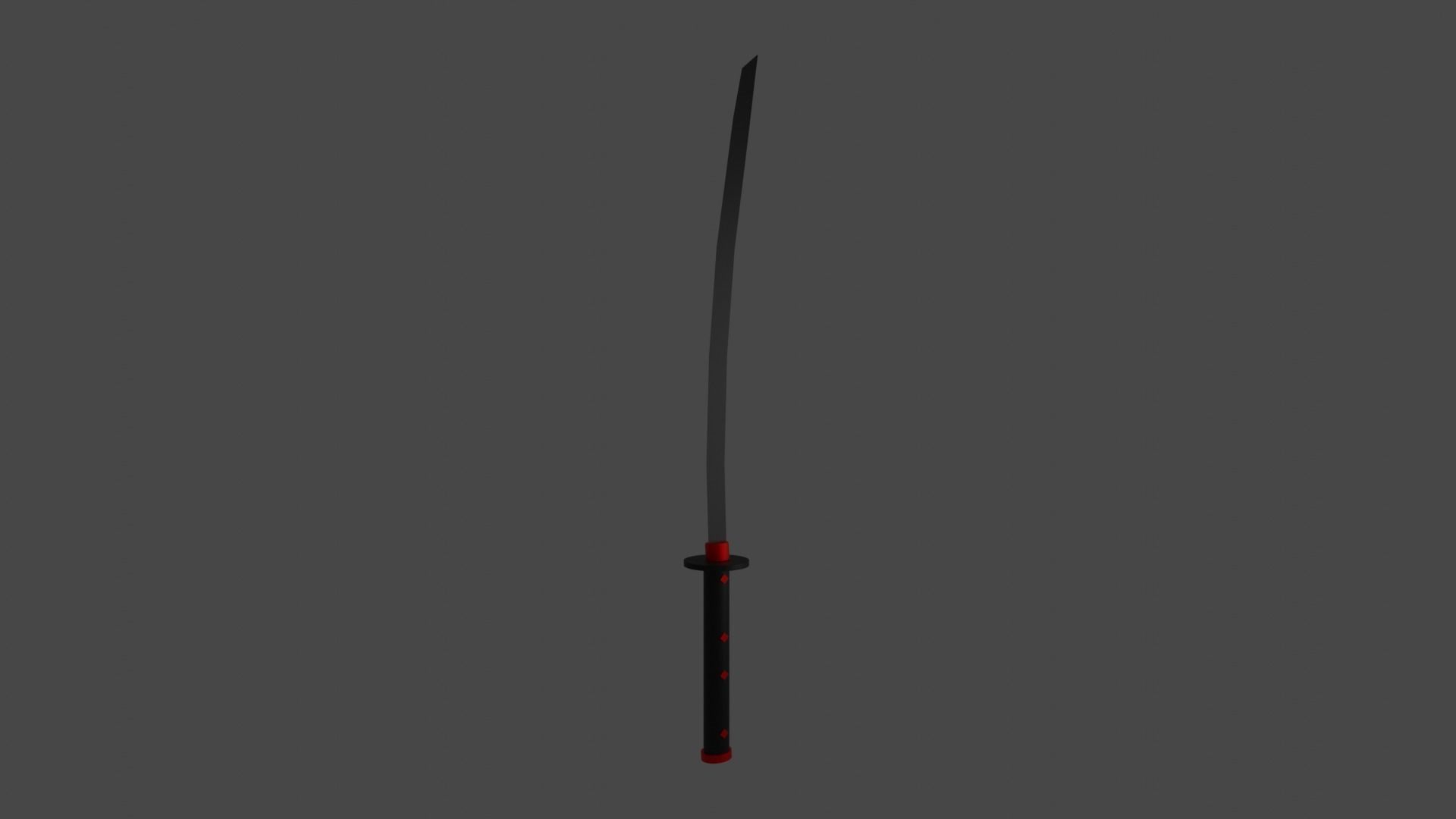 red katana 3D model_28