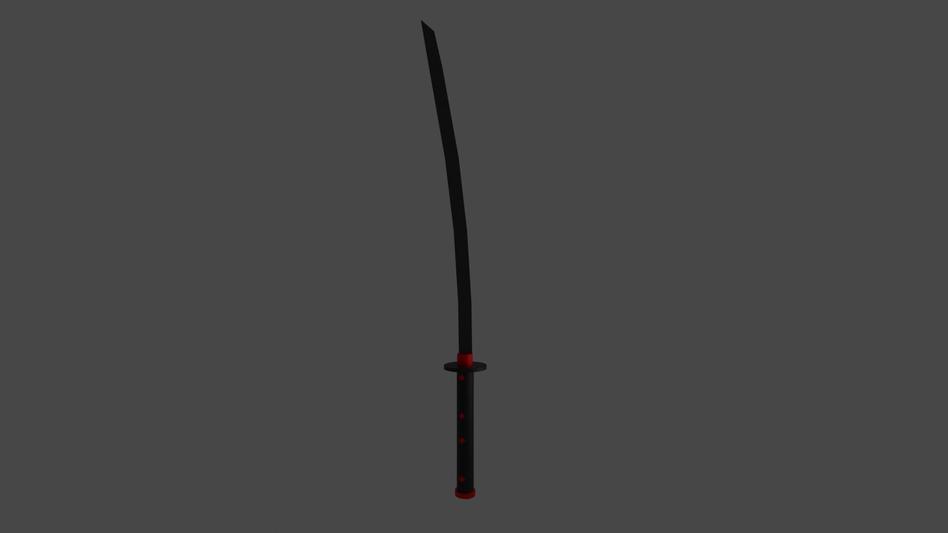 red katana 3D model_3