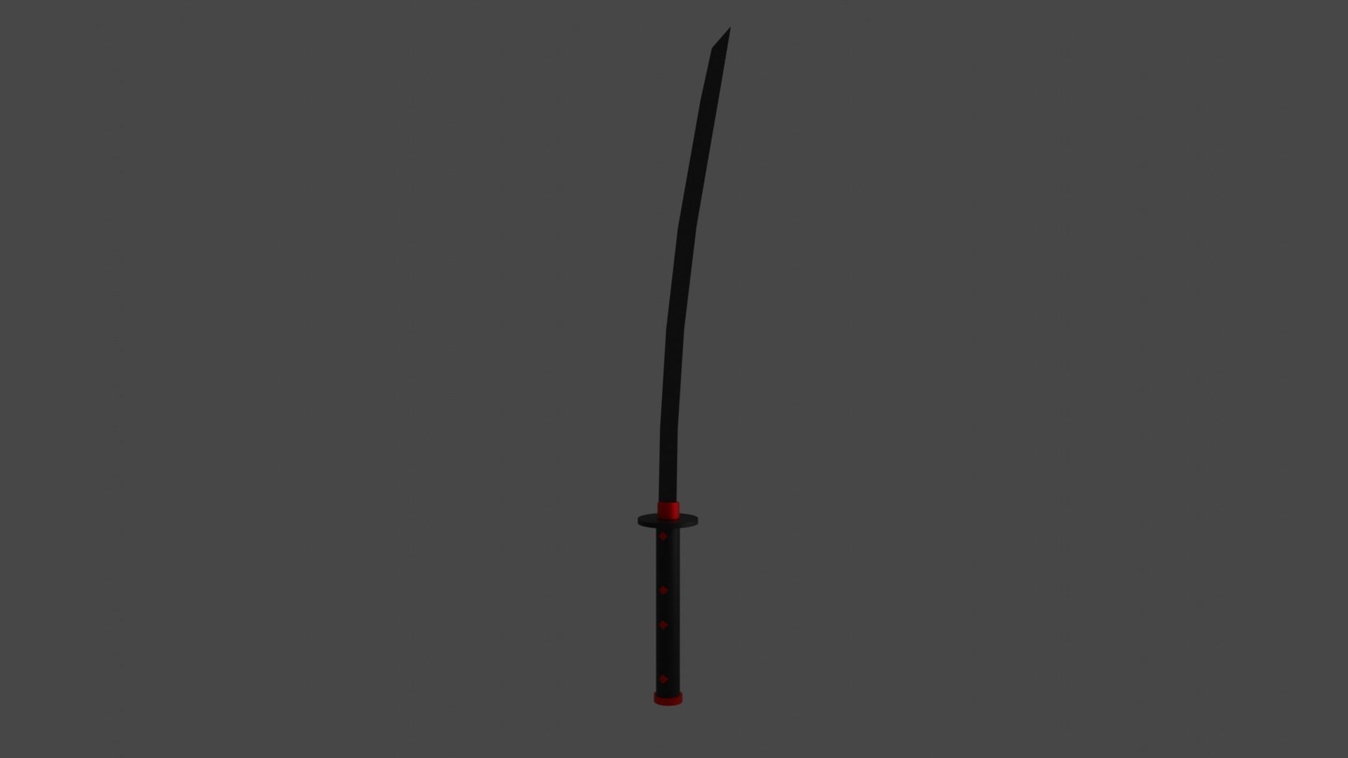red katana 3D model_39