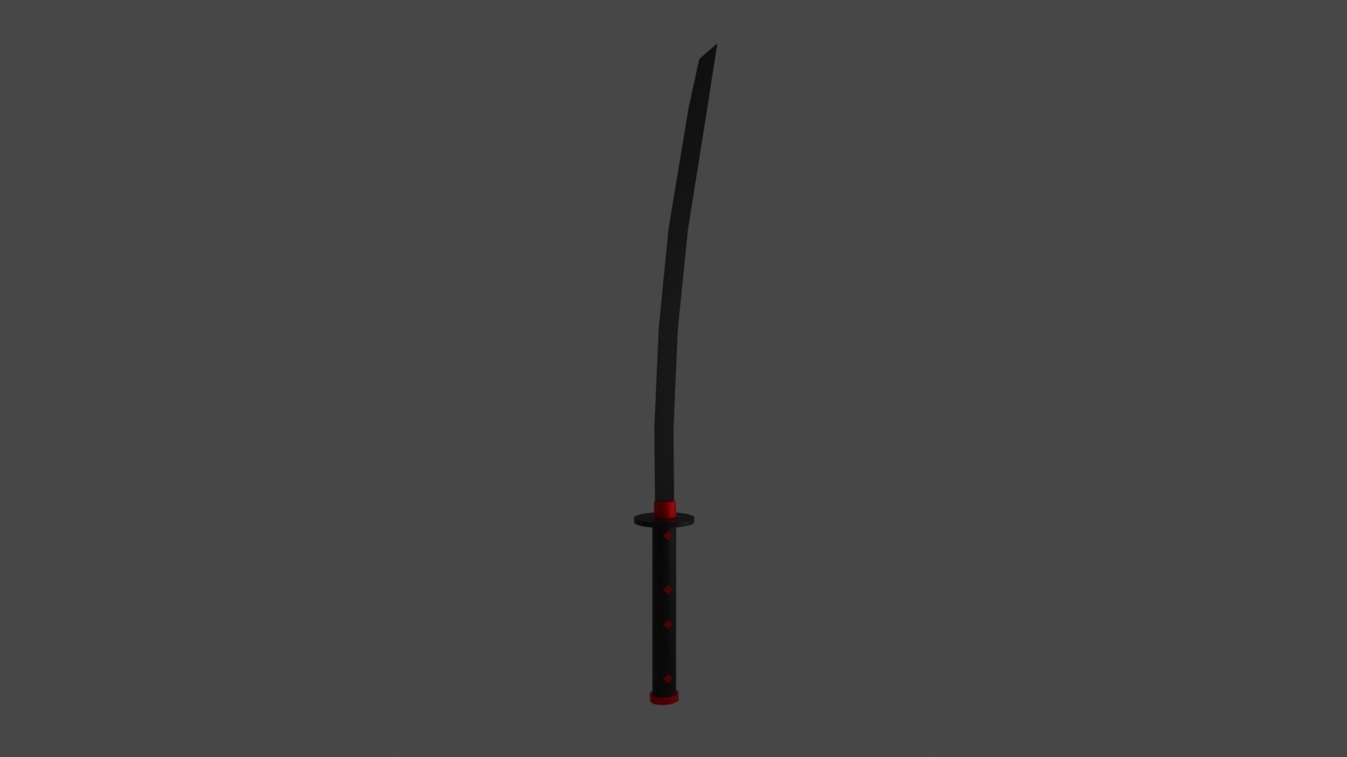 red katana 3D model_34