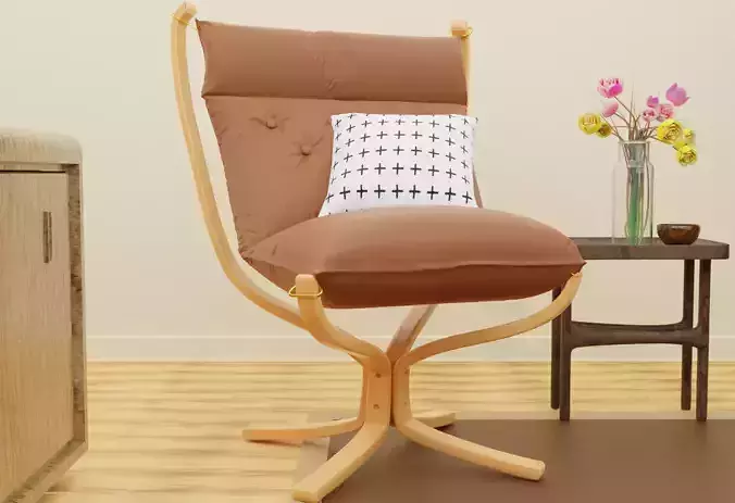 CHAIR PILLOW FLOWER BOWL STEM MODEL AND WITH PBR TEXTURE