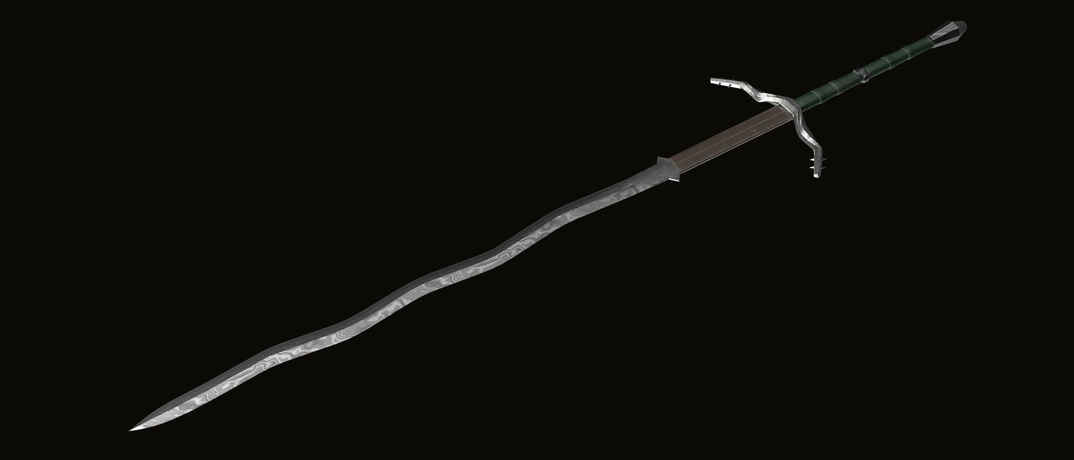 3D Model Flamberg Sword Low-poly 3D model_2