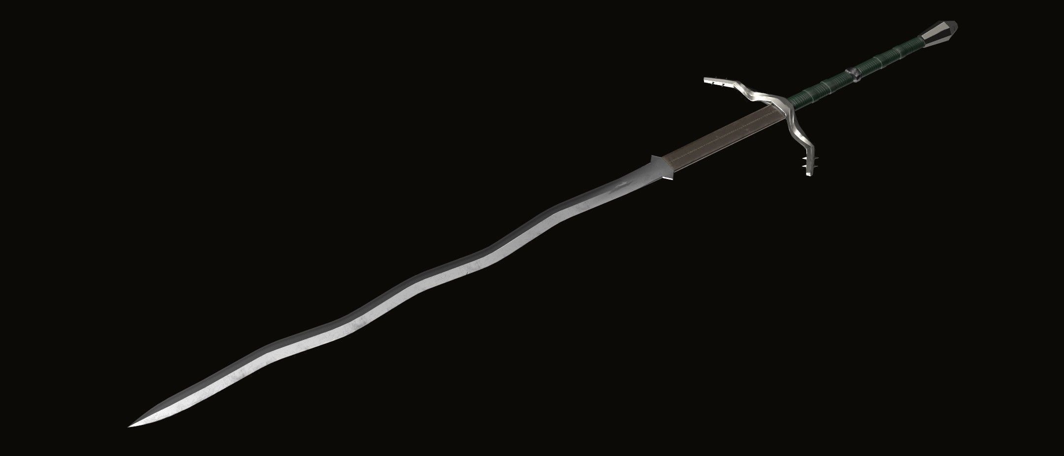 3D Model Flamberg Sword Low-poly 3D model_1