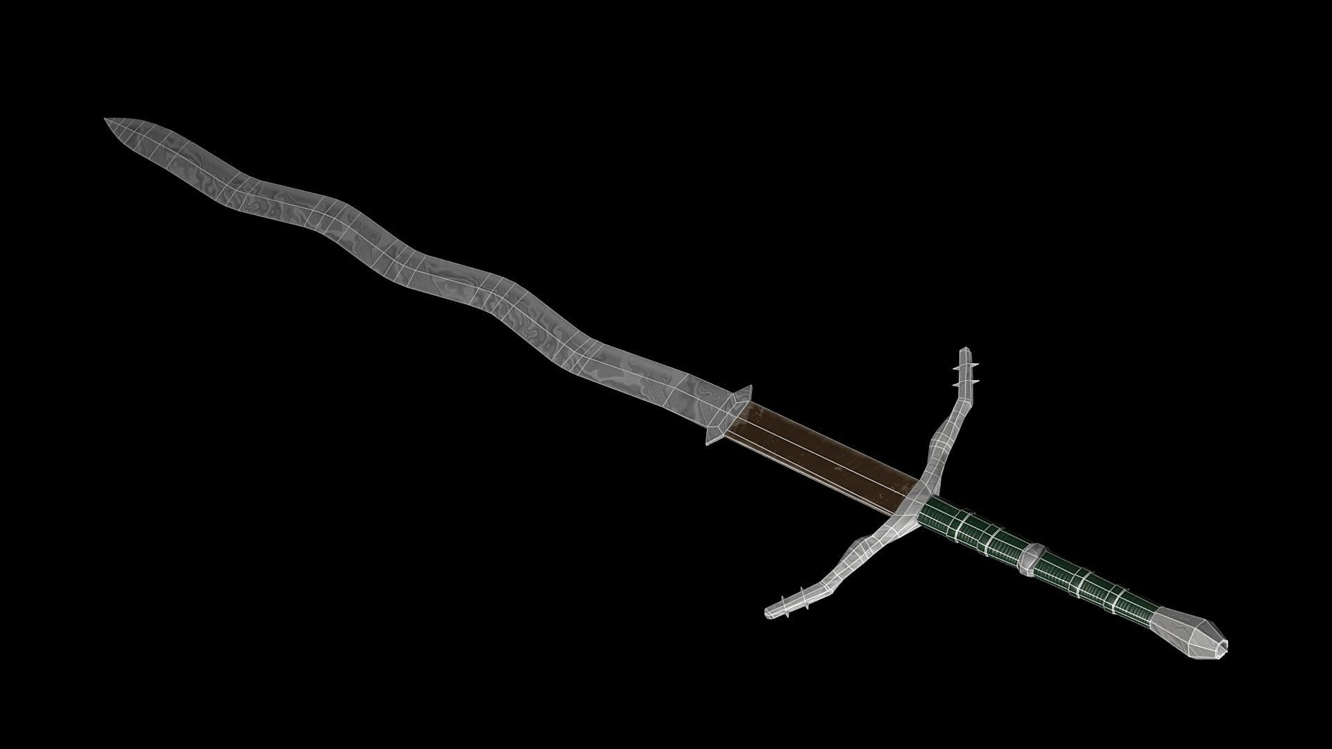 3D Model Flamberg Sword Low-poly 3D model_20