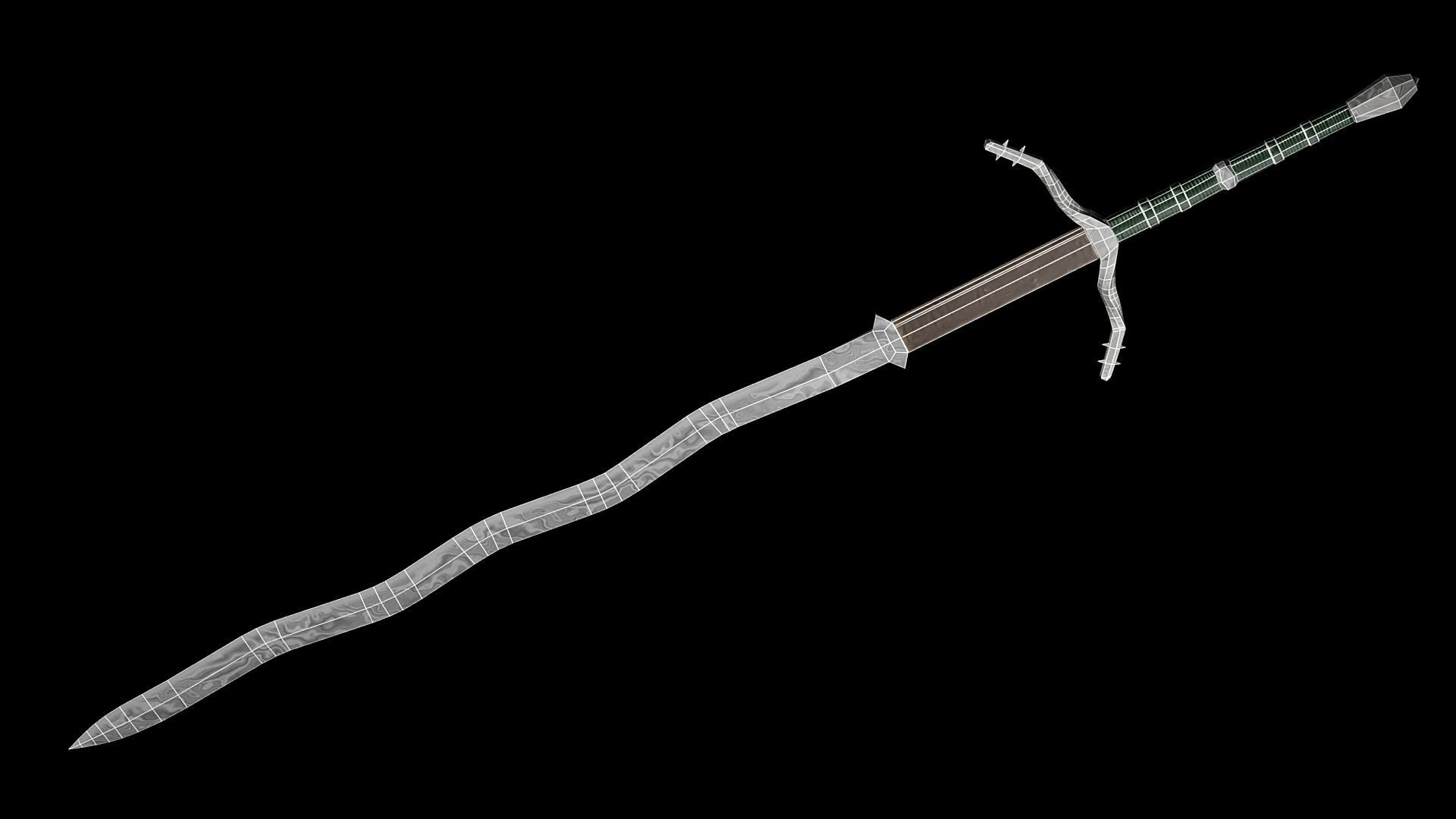 3D Model Flamberg Sword Low-poly 3D model_21
