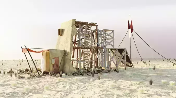 Abandoned scifi outpost 3D model