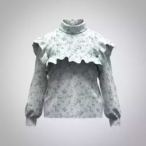 Girls frill Dress Low-poly 3D model