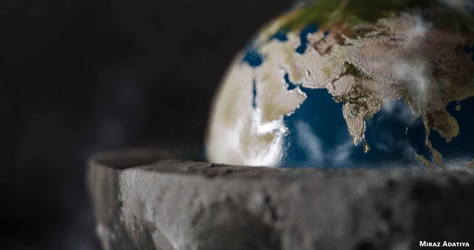 Earth inside of moon Low-poly 3D model_1