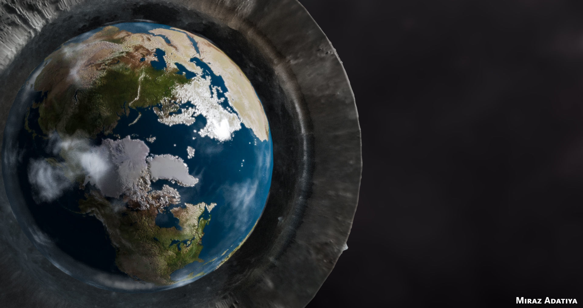 Earth inside of moon Low-poly 3D model_2