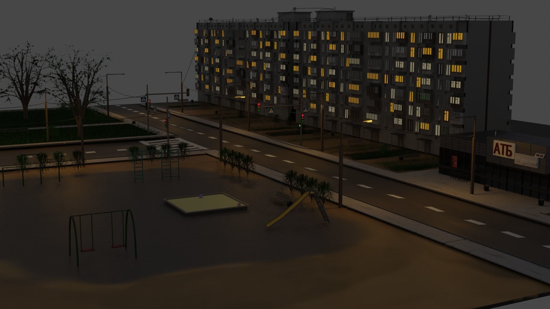 block of flat Free 3D model_2