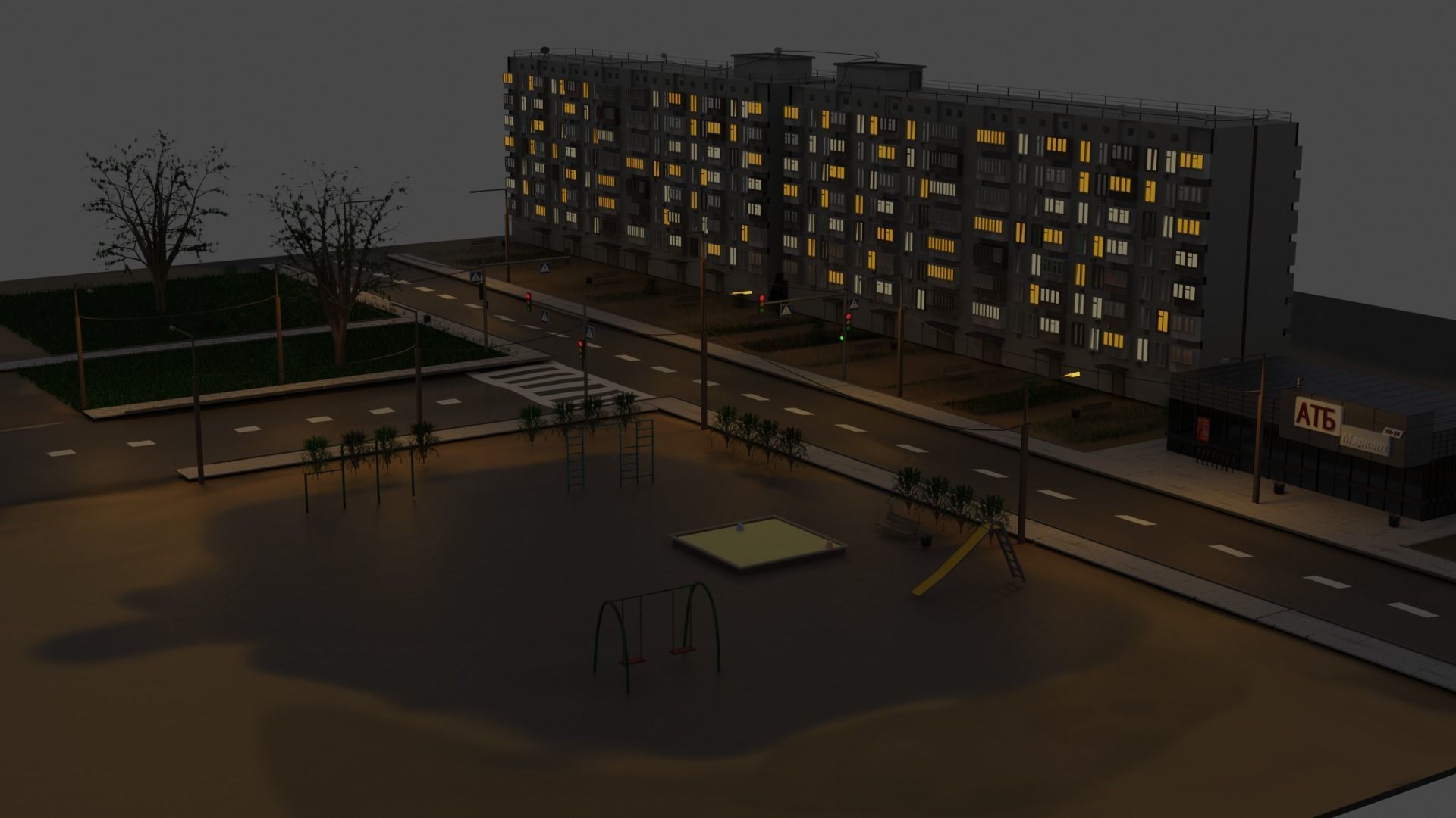 block of flat Free 3D model_3